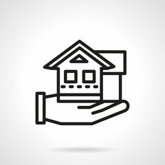 Line vector icon for rental house agency.