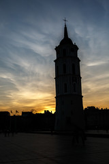 Vilnius Cathedral Belfry Silhouette