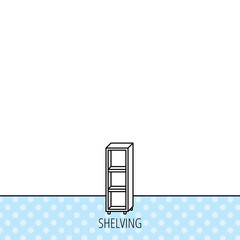 Empty shelves icon. Shelving sign.