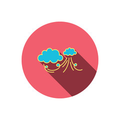 Wind icon. Cloud with storm sign.