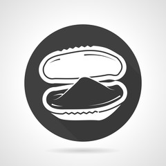 Black round vector icon for mussel