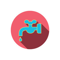 Water supply icon. Crane with drop sign.