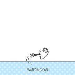 Watering can icon. Gardener equipment sign.