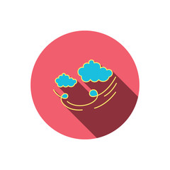 Wind icon. Cloud with storm sign.