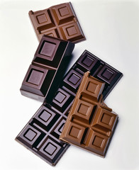 Assorted chocolate tablets