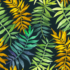 Fototapeta na wymiar Vector illustration with tropical leaves.