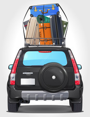 Travel Black Car - Back view