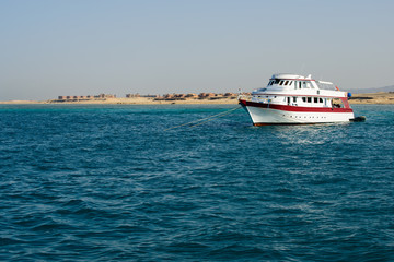 Yacht  anchored Red sea