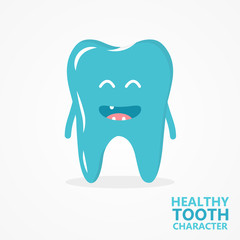 Vector cartoon tooth character 
