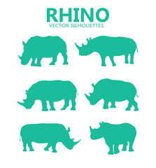 Vector rhino silhouettes