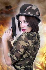 sexy soldier woman