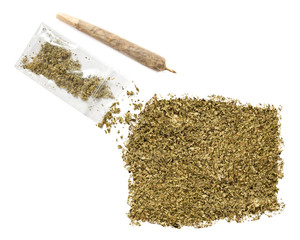 Weed in the shape of Equatorial Guinea and a joint.(series)