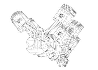 Pistons, V8 engine