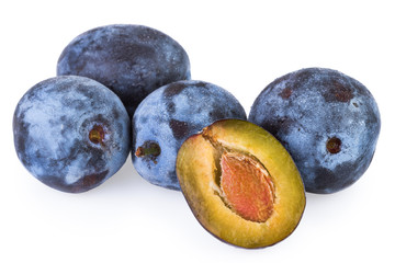 Fresh Plums isolated on white