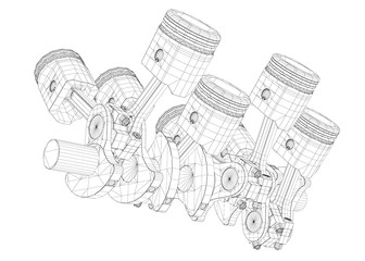 Fototapeta premium Pistons, V8 engine