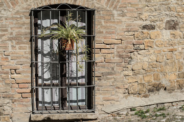 stone wall of a medieval village