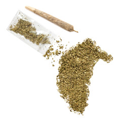 Weed in the shape of Australian Capital Territory and a joint.(s