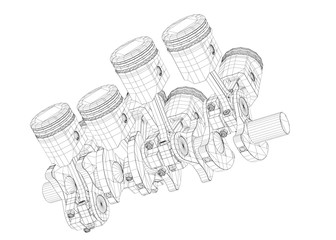 Pistons, V8 engine