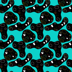Naklejka premium Funny black and turquoise background.