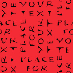 Red-black background of the letters.