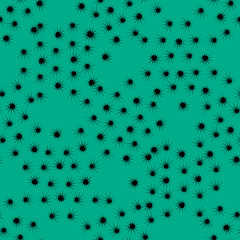 Abstract green background with black elements.