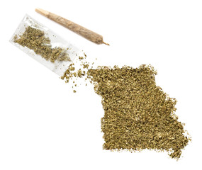Weed in the shape of Missouri and a joint.(series)
