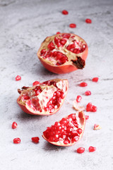 pomegranate, red juicy pomegranates