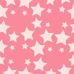 White stars on a pink background.