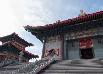 Fototapeta premium Beautiful chinese temple named Dragon Temple Kammalawat in Nontaburi, Thailand