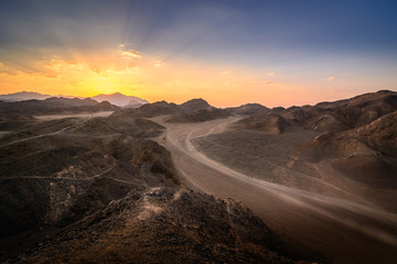 Fototapeta na wymiar Sunset In the desert