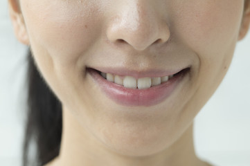 Japanese woman mouth that smiling