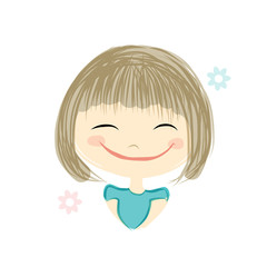 Cute girl smiling, sketch for your design