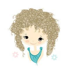 Cute girl smiling, sketch for your design