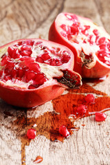 pomegranate, red juicy pomegranates