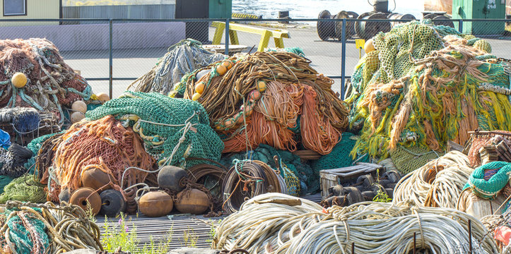 Fishing nets on a pier