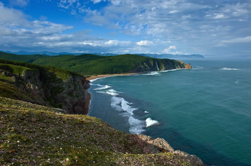 Top view of the coast of the East Sea.