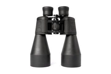 big black binoculars isolated on white