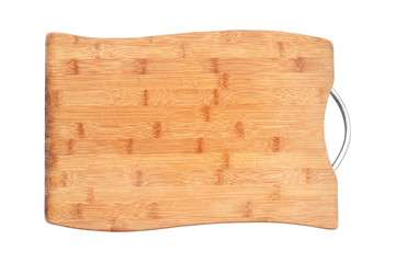 old wooden chopping board isolated on white