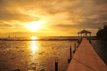 Fototapeta na wymiar Seaside Landscape at Sunrise