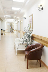 Interior of a modern hospital corridor