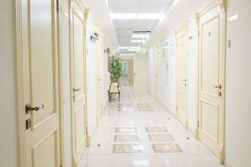 Interior of a modern hospital corridor