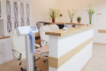 Interior of a hospital reception