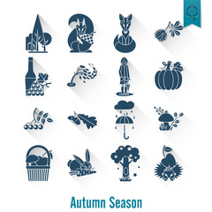 Set of Flat Autumn Icons