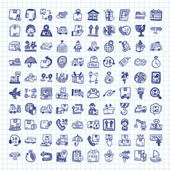 doodle logistics icons