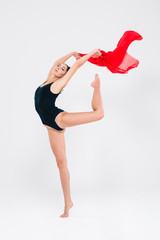 Attractive flexible girl gymnast