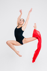 Young flexible woman gymnast