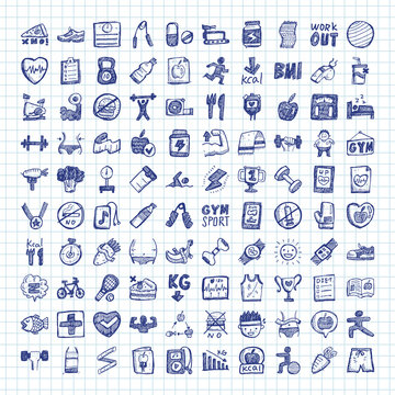 doodle fitness icons