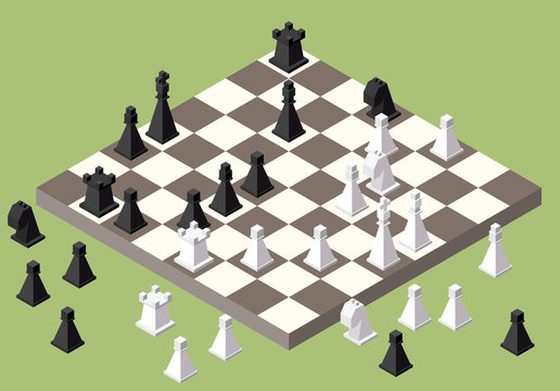 Chess Isometric. Game Isometric Series