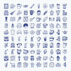 doodle coffee icons