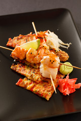 Japanese Skewered Prawns with Vegetables